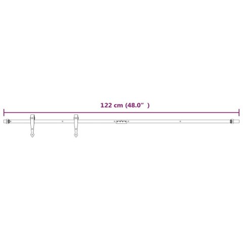  System drzwi przesuwnych do mebli, stal węglowa, biały, 122 cm