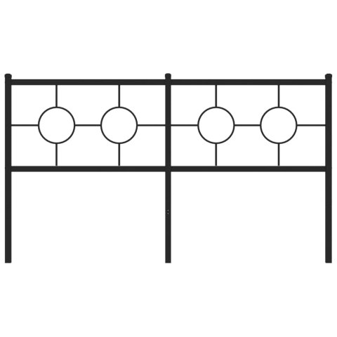  Metalowe wezgłowie, czarne, 160 cm