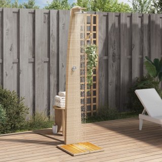  Prysznic ogrodowy, beżowy, 55x60x224 cm, polirattan i akacja
