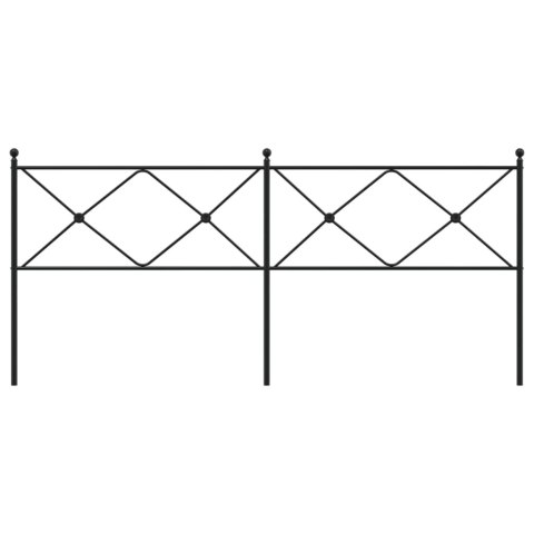  Metalowe wezgłowie, czarne, 200 cm