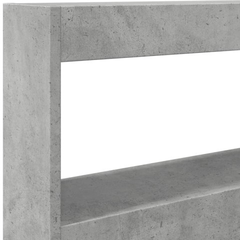  Zagłówek z półkami i LED, szarość betonu, 120x17x102 cm