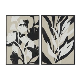 Obraz Home ESPRIT Biały Czarny Beżowy Liść roślin Miejska 63 x 4,3 x 93 cm (2 Sztuk)