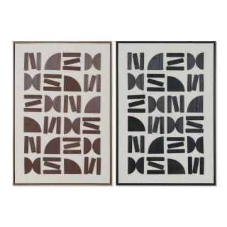 Obraz Home ESPRIT Brązowy Czarny Beżowy Abstrakcyjny Nowoczesny 63 x 3,8 x 93 cm (2 Sztuk)