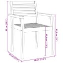  Krzesła ogrodowe, 6 szt., 59x55x85 cm, lite drewno akacjowe