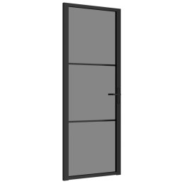  Drzwi wewnętrzne, 76x201,5 cm, czarne, szkło ESG i aluminium