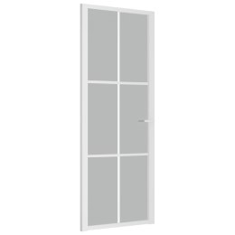  Drzwi wewnętrzne, 76x201,5 cm, białe, matowe szkło i aluminium