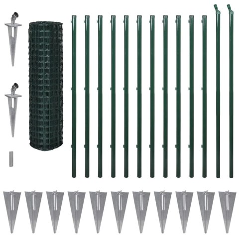  Euro ogrodzenie, stalowe, 25 x 1,5 m, zielone