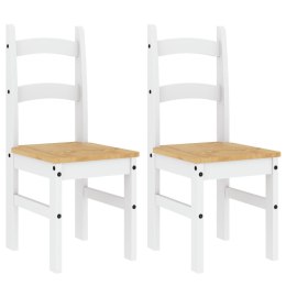  Krzesła stołowe, 2 szt., białe, 40x46x99 cm, drewno sosnowe