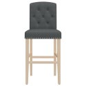  Krzesła barowe, 2 szt., lite drewno kauczukowe i tkanina