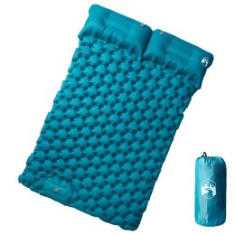  Materac samopompujący z poduszkami, 2-osobowy, niebieski