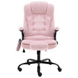  Masujące krzesło biurowe, różowe, tapicerowane aksamitem