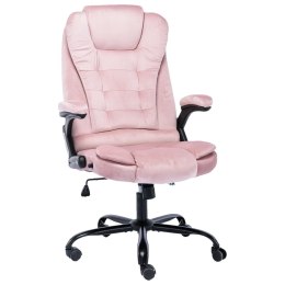  Krzesło biurowe, różowe, tapicerowane aksamitem