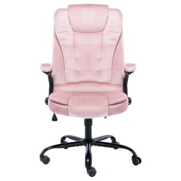  Krzesło biurowe, różowe, tapicerowane aksamitem