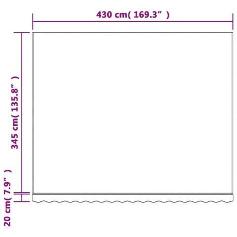  Tkanina do markizy na wymianę, wielokolorowe paski, 4,5x3,5 m