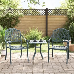  Krzesła ogrodowe 2 szt., zielone, odlewane aluminium