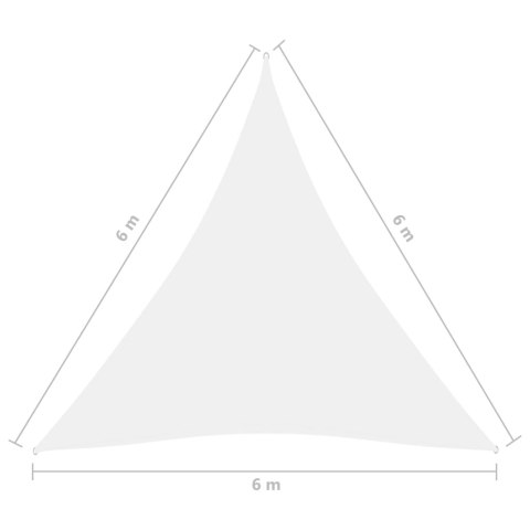  Trójkątny żagiel ogrodowy, tkanina Oxford, 6x6x6 m, biały