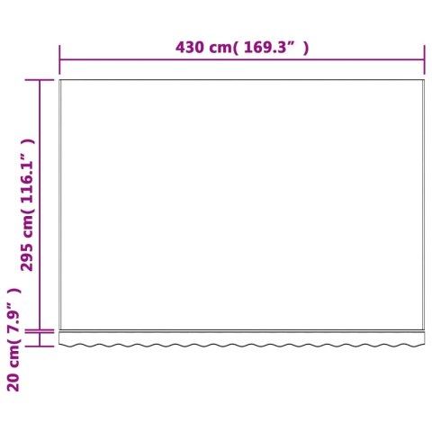  Tkanina do markizy na wymianę, wielokolorowe paski, 4,5x3 m