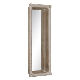 Lustro ścienne Biały Naturalny Szkło Drewno mango Drewno MDF Pionowy 106,6 x 12,7 x 38 cm