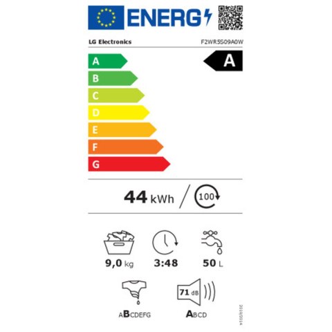 Pralka LG F2WR5S09A0W 60 cm 1200 rpm 9 kg