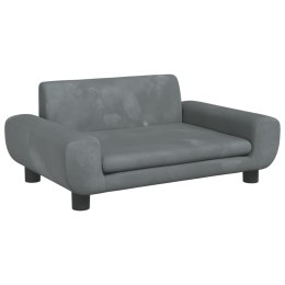  Sofa dla dzieci, ciemnoszara, 70x45x33 cm, aksamit