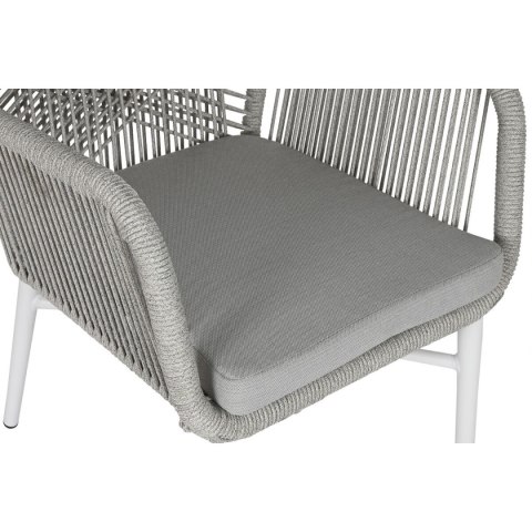 Fotel ogrodowy Home ESPRIT Biały Szary Aluminium rattan syntetyczny 57 x 63 x 84 cm