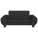  Sofa dla dzieci, czarna, 70x45x33 cm, aksamit