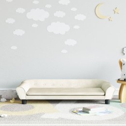  Sofa dla dzieci, kremowa, 100x50x26 cm, aksamit