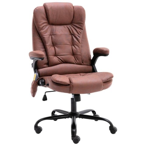  Masujące krzesło biurowe, jasnobrązowe, sztuczna skóra zamszowa
