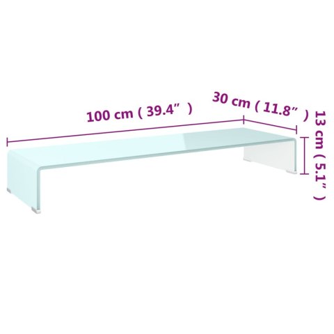  Podstawka pod monitor / TV, zielone szkło, 100x30x13 cm