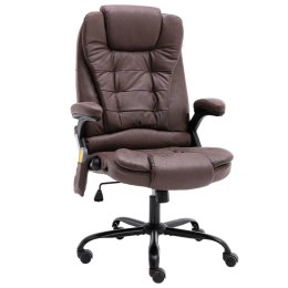  Masujące krzesło biurowe, ciemny brąz, sztuczna skóra zamszowa