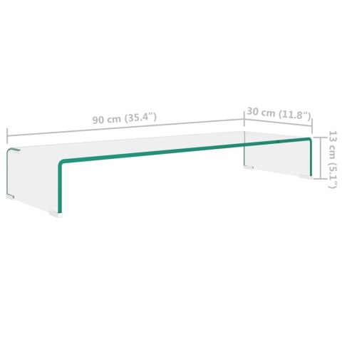  Podstawka pod monitor / telewizor szklana 90x30x13 cm