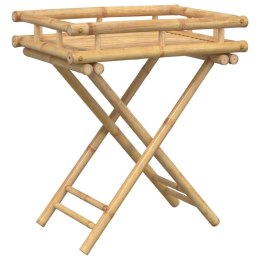  Składany stolik ogrodowy z tacą, 60x40x68 cm, bambusowy