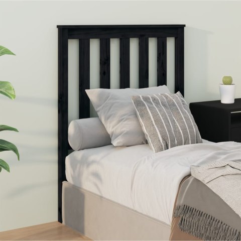  Wezgłowie łóżka, czarne, 81x6x101 cm, lite drewno sosnowe