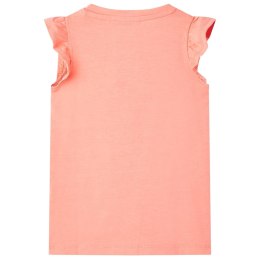 Koszulka dziecięca, neonowy koral, 140