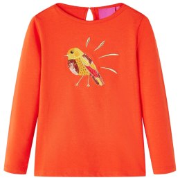 Koszulka dziecięca z długimi rękawami, ciemnopomarańczowa, 140