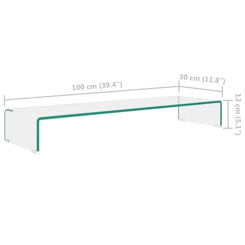  Podstawka pod monitor / telewizor szklana 100x30x13 cm