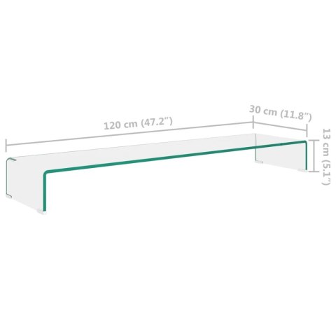  Podstawka pod monitor / telewizor szklana 120x30x13 cm