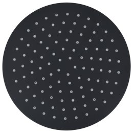  Słuchawka prysznicowa ze stali, 25 cm, okrągła, czarna