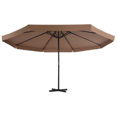  Parasol ogrodowy na słupku aluminiowym, 500 cm, taupe