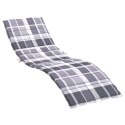  Poduszka na leżak, szara krata, 200x70x3 cm, tkanina Oxford