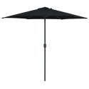  Parasol ogrodowy na słupku aluminiowym, 270x246 cm, czarny