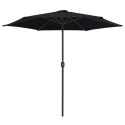  Parasol ogrodowy na słupku aluminiowym, 270x246 cm, czarny