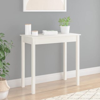  Stolik konsolowy, biały, 80x40x75 cm, lite drewno sosnowe
