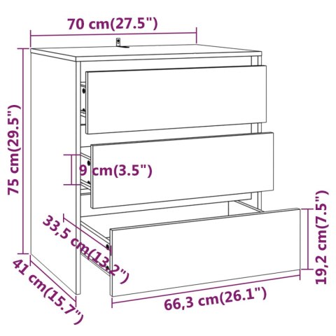  3-częściowa szafka boczna, brązowy dąb, materiał drewnopochodny