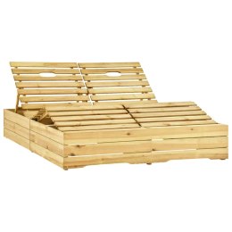  Podwójny leżak z poduszkami, impregnowane drewno sosnowe