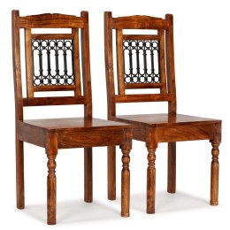  Krzesła stołowe, 2 szt., drewno w miodowym kolorze, klasyczne
