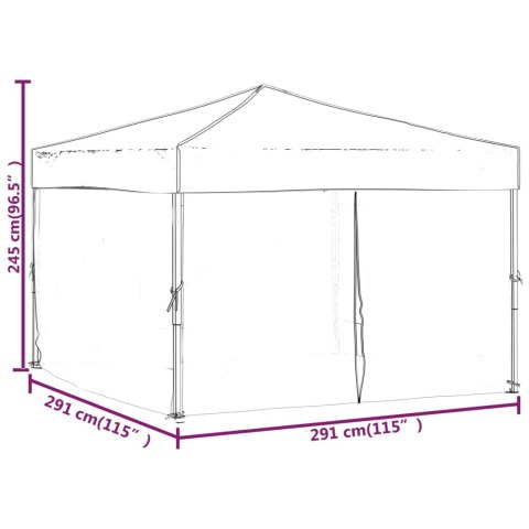  Składany namiot imprezowy ze ściankami, antracytowy, 3x3 m