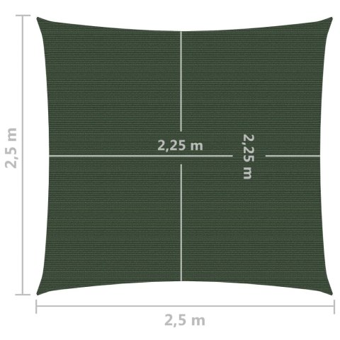  Żagiel przeciwsłoneczny, 160g/m², ciemnozielony, 2,5x2,5m, HDPE