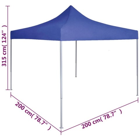  Profesjonalny, składany namiot imprezowy 2x2 m, stal, niebieski