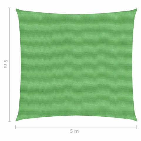  Żagiel przeciwsłoneczny, 160 g/m², jasnozielony, 5x5 m, HDPE